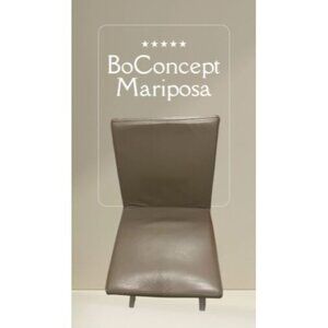 Contemporary BoConcept MARIPOSA DELUXE Grey Leather Dining Chairs.  SET OF 8.